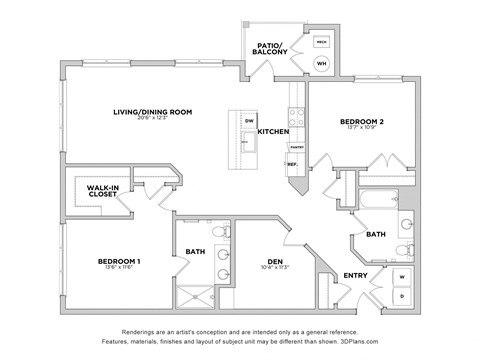 2 bed 2 bath D at The Reserve at Pearl River Apartments, Pearl River, New York